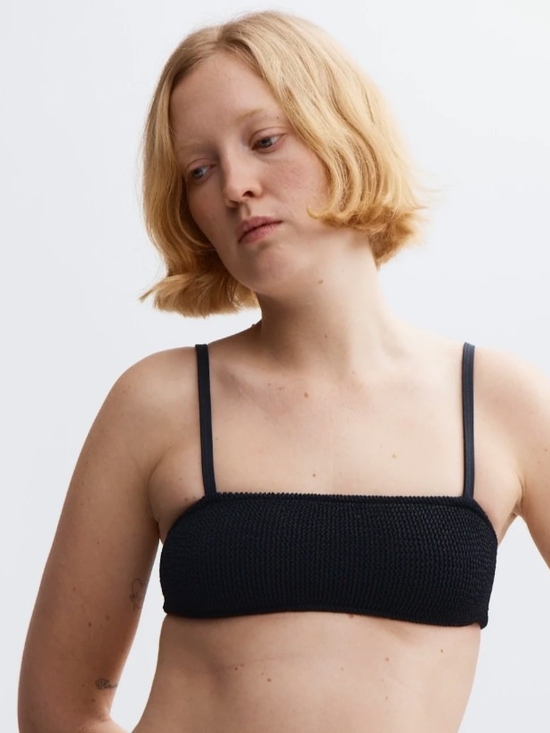 Youswim Other - Youswim Poise Stretch I Bandeau Bikini Top Black One Size | Seamless Crinkle